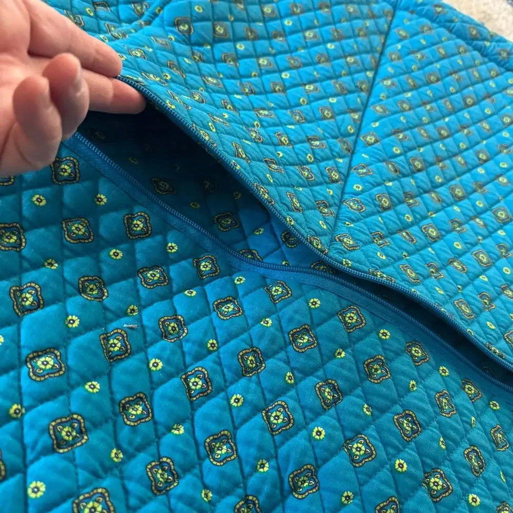 Country Provencal Quilted Cotton Garment Bag Turquoise Green Paisley Storage Bag
